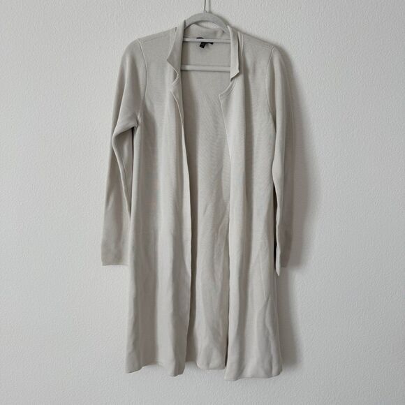 Eileen Fisher Sweaters - Eileen Fisher Cardigan Size Small Longline Silk Organic Cotton Cream Open Front